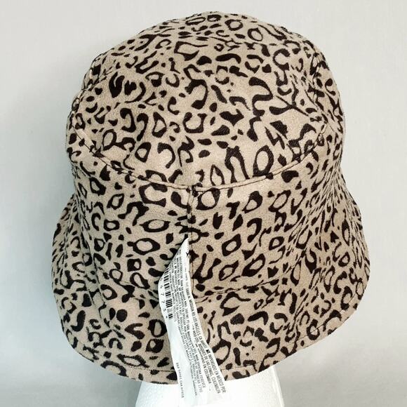 Reversible Bucket Hat One Size Black Flip Side Beige Black Abstract Print - Picture 9 of 11